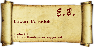 Eiben Benedek névjegykártya