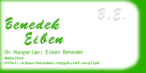 benedek eiben business card